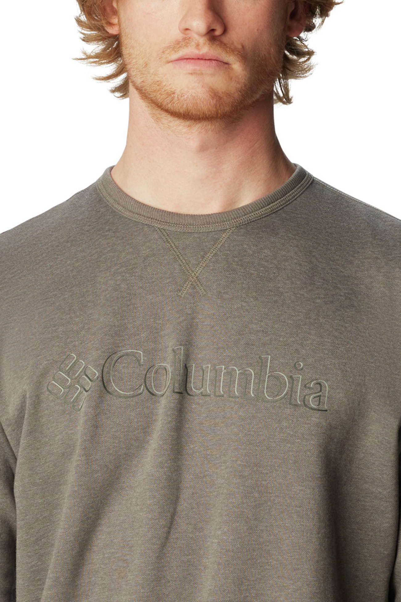 Джемпер чоловічий Columbia Logo Fleece Crew сірий 1884931-028 изображение 4