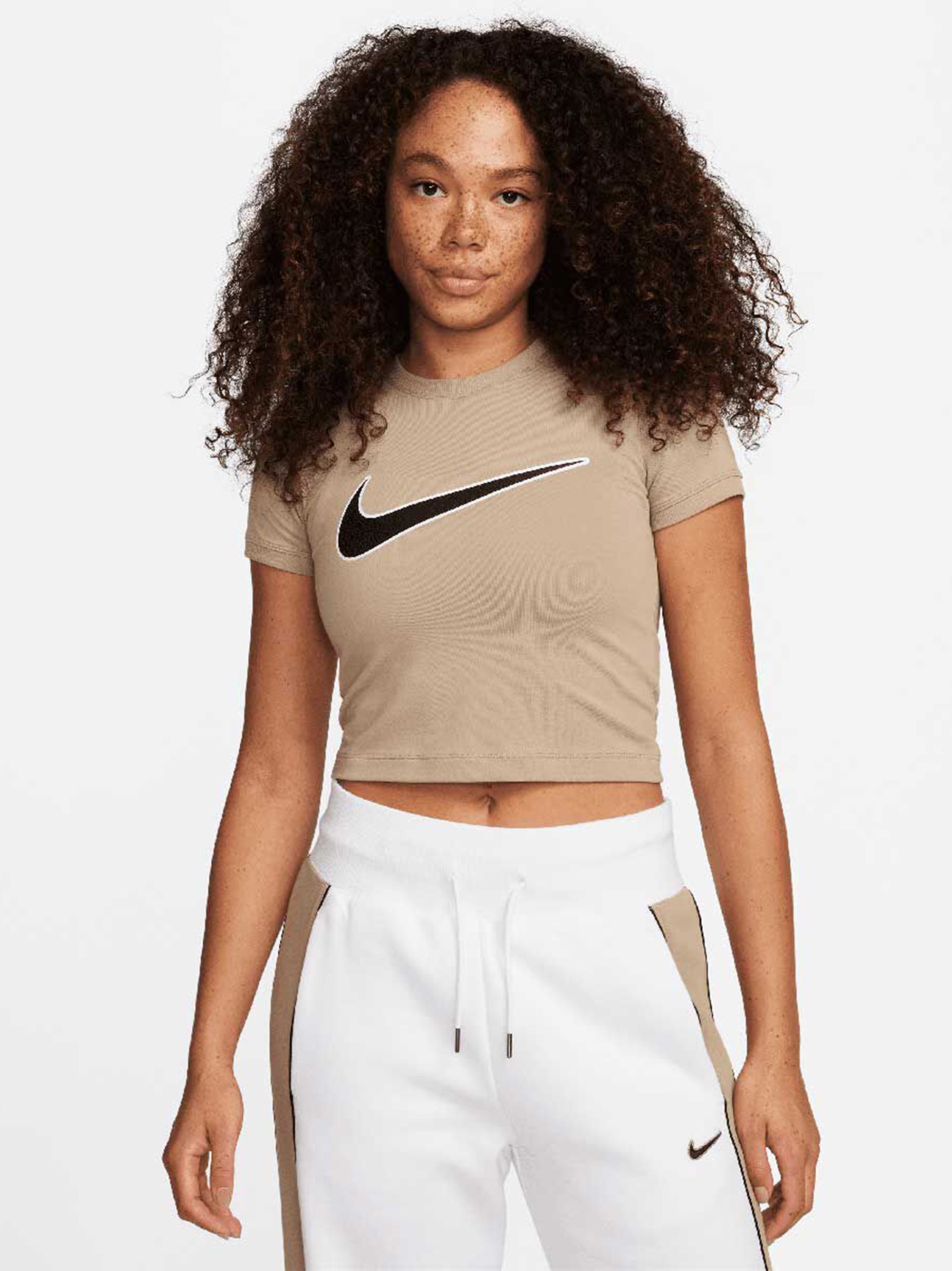 Футболка женская Nike W NSW TEE BBY SW бежевая FV5310-247 изображение 2