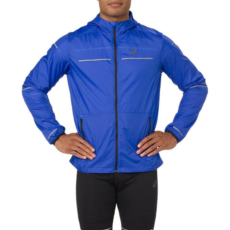 Вітровка чоловіча Asics Lite-Show Jacket синя 2011A319-400  — фото 2