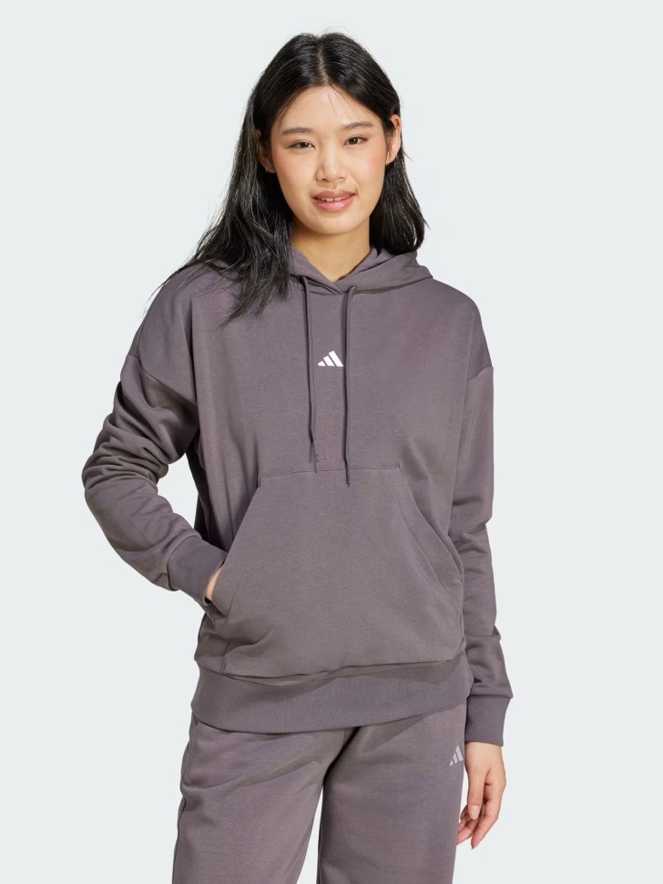 Толстовка женская Adidas W SL FT HD серая JD7997 изображение 2