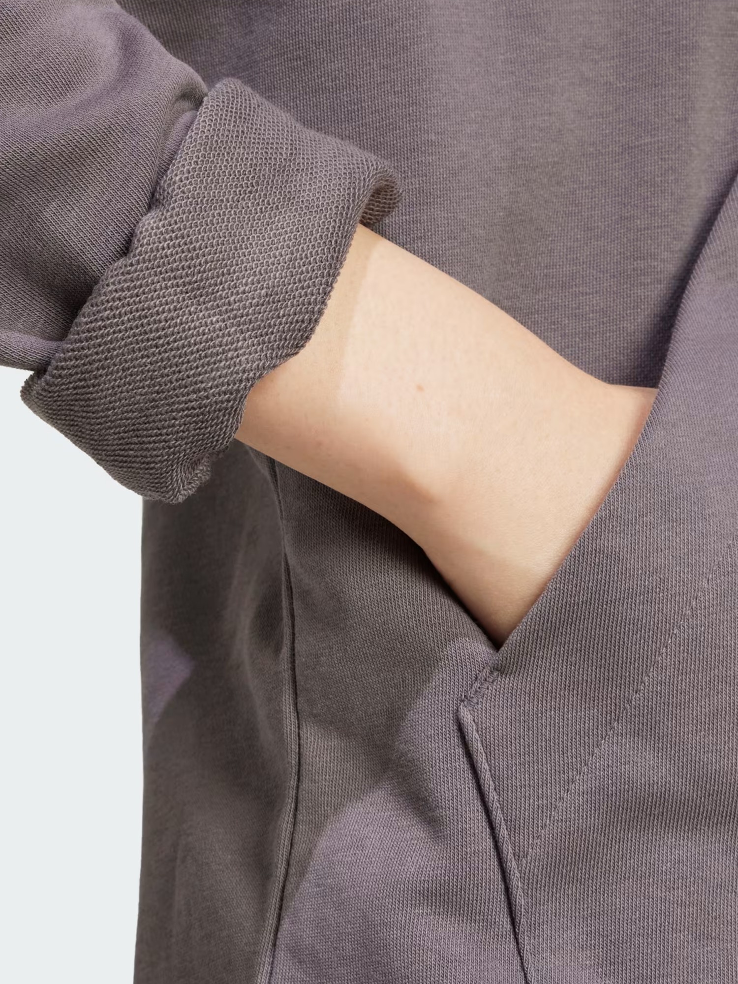 Толстовка женская Adidas W SL FT HD серая JD7997 изображение 6