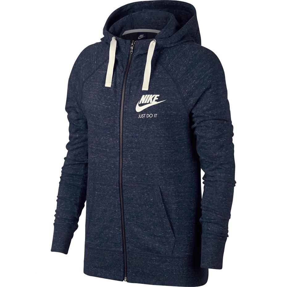 Толстовка женская Nike W NSW GYM VNTG FZ синяя 883729-451 — Sport City Толстовка женская Nike W NSW GYM VNTG FZ синяя 883729-451