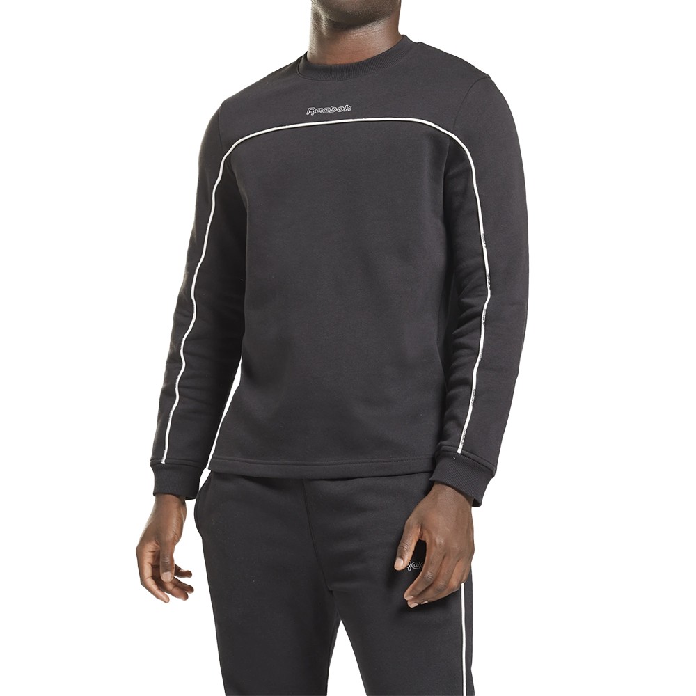 Толстовка мужская Reebok Te Piping Crew черная GS9320 изображение 1