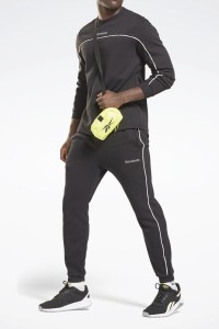 Толстовка мужская Reebok Te Piping Crew черная GS9320 изображение 2