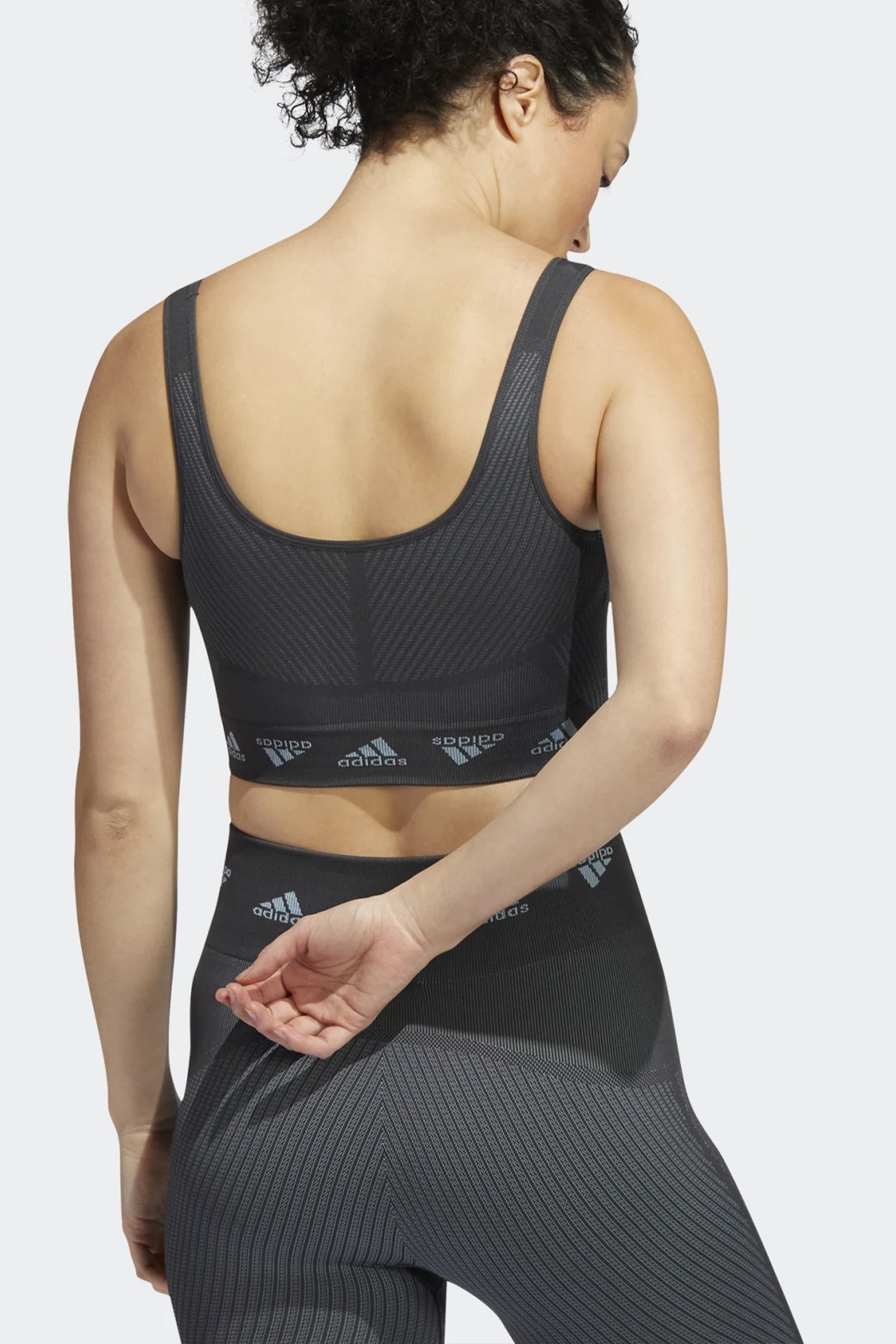 Бра женское Adidas Aeroknit Bra темно-серое HE2614 изображение 3