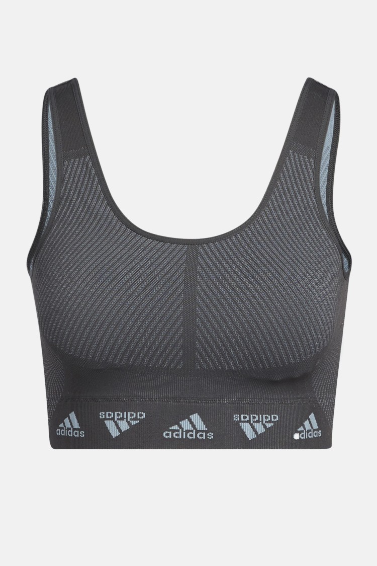 Бра женское Adidas Aeroknit Bra темно-серое HE2614 изображение 6