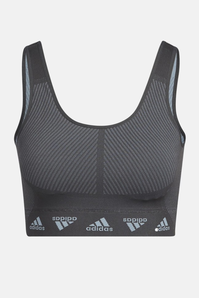Бра женское Adidas Aeroknit Bra темно-серое HE2614 изображение 6