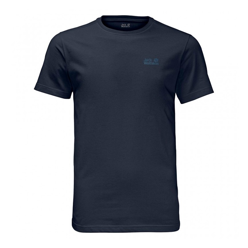 Футболка чоловіча Jack Wolfskin Essential T Men темно-синя 1805781-1010 — фото 4 — Sport City Футболка чоловіча Jack Wolfskin Essential T Men темно-синя 1805781-1010 — фото 4