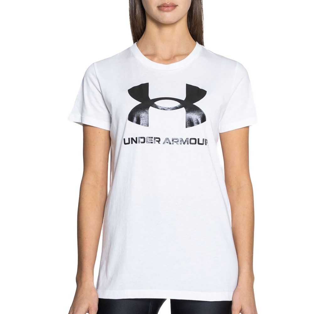 Футболка женская Under Armour UA W SPORTSTYLE LOGO SS белая 1356305-102 изображение 1