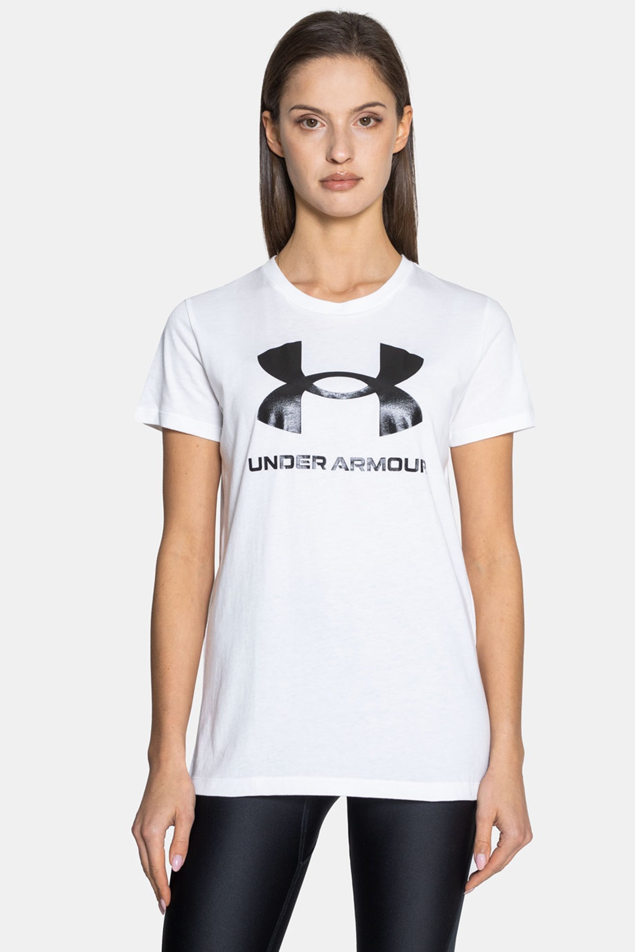 Футболка женская Under Armour UA W SPORTSTYLE LOGO SS белая 1356305-102 изображение 2