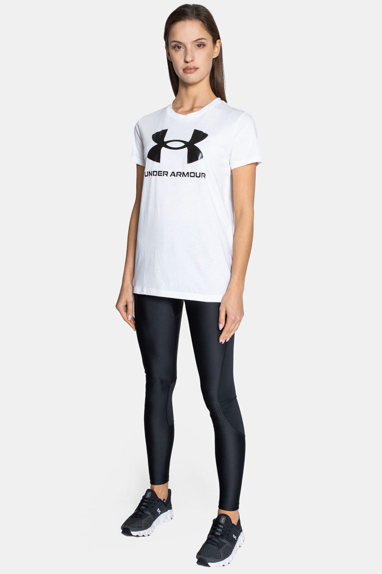 Футболка женская Under Armour UA W SPORTSTYLE LOGO SS белая 1356305-102 изображение 3