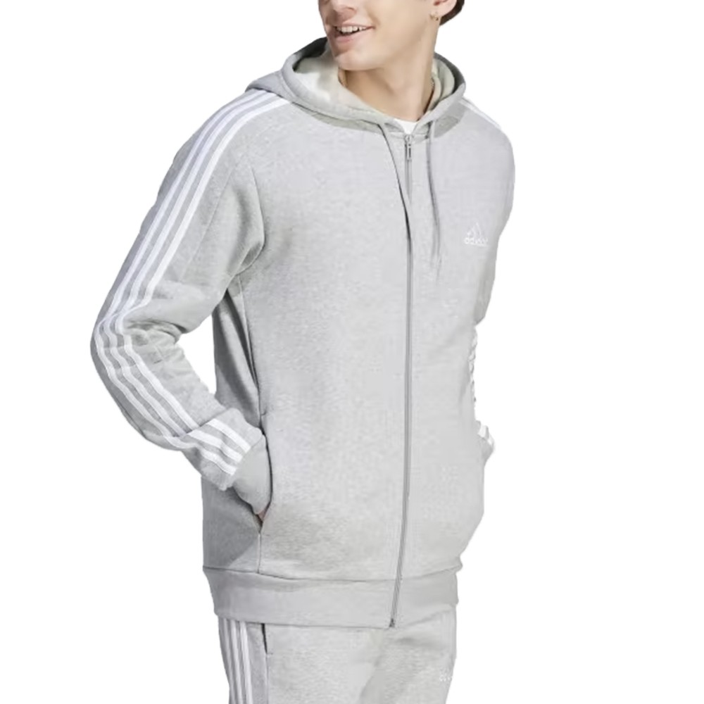 Толстовка чоловіча Adidas M 3S FL FZ HD сіра IJ6479 изображение 1