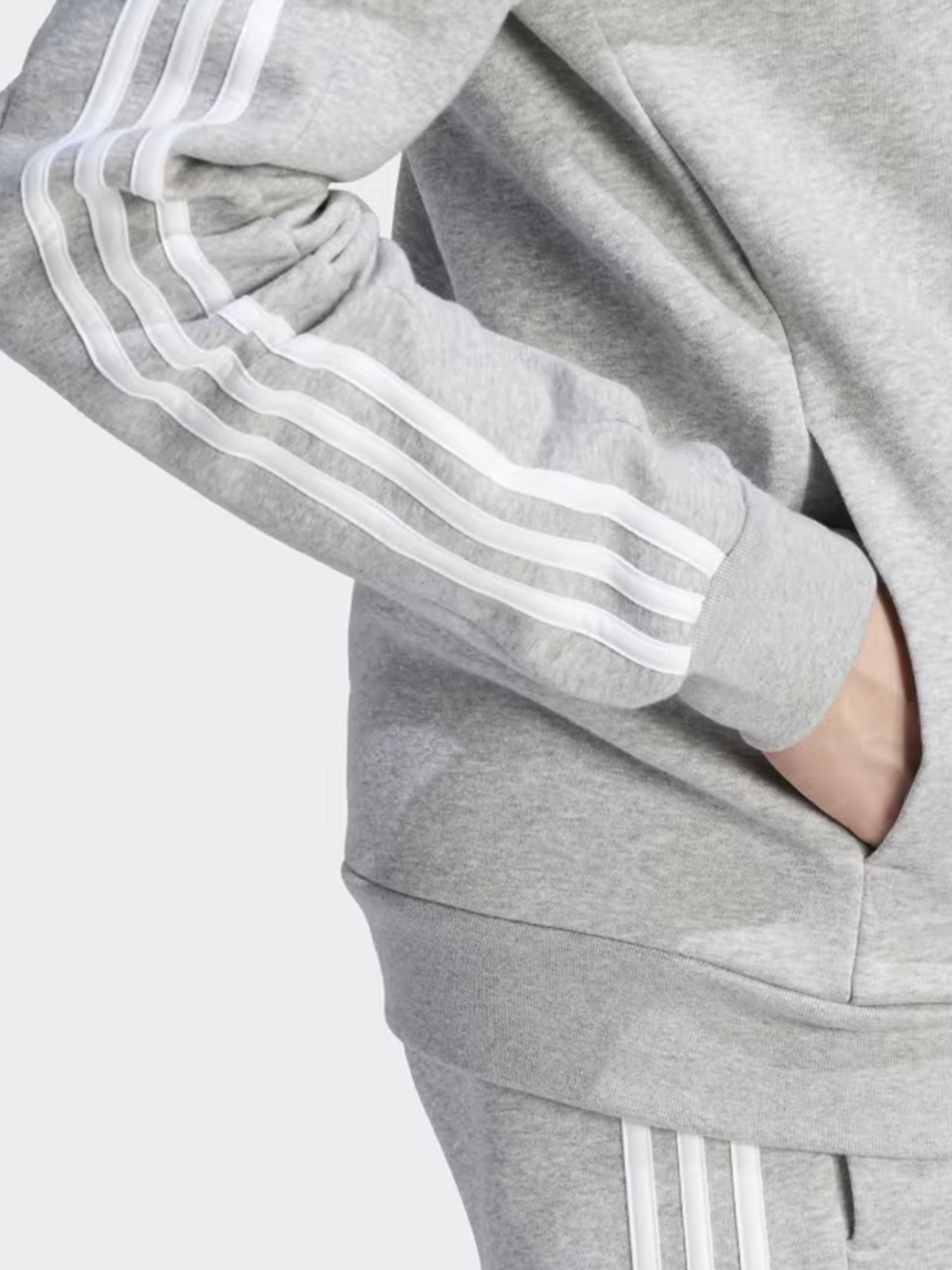 Толстовка чоловіча Adidas M 3S FL FZ HD сіра IJ6479 изображение 7