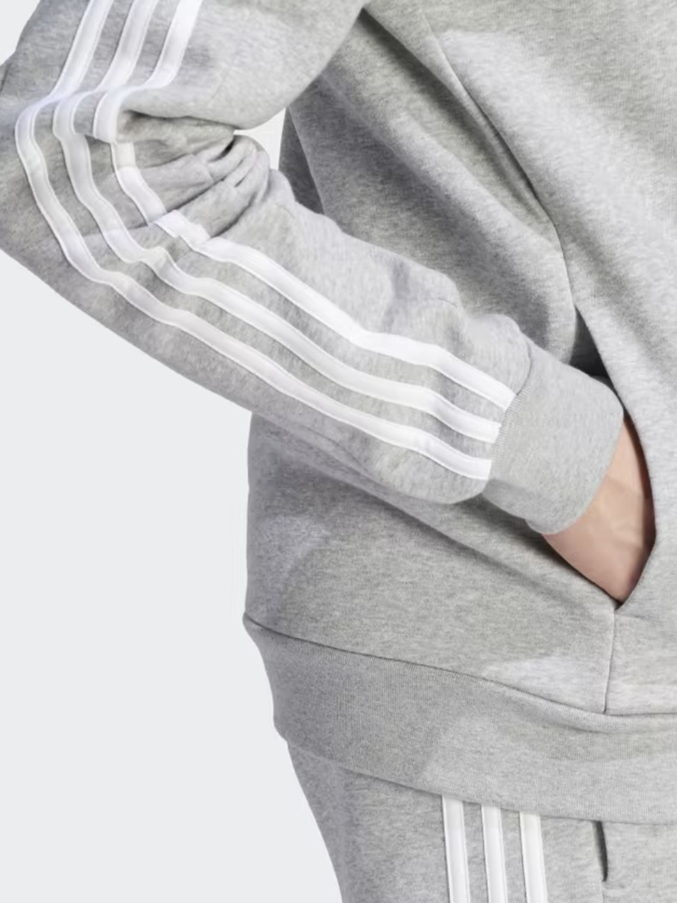 Толстовка чоловіча Adidas M 3S FL FZ HD сіра IJ6479 — фото 7