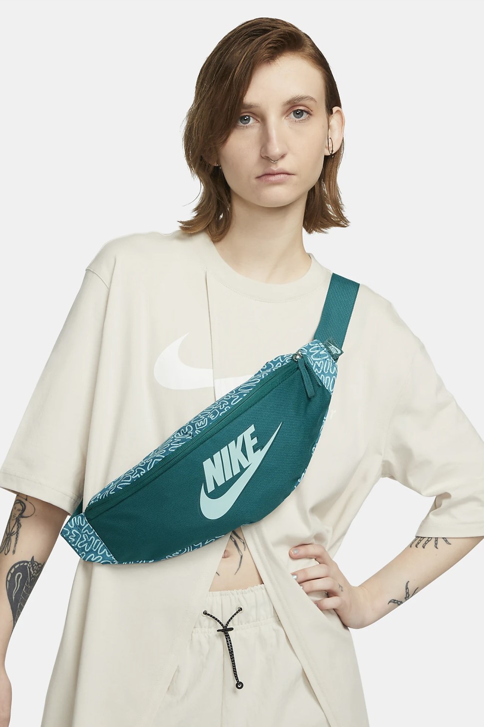 Сумка Nike NK HERITAGE WAISTPCK- SCRIBBLE бірюзова FB2847-381 — фото 8