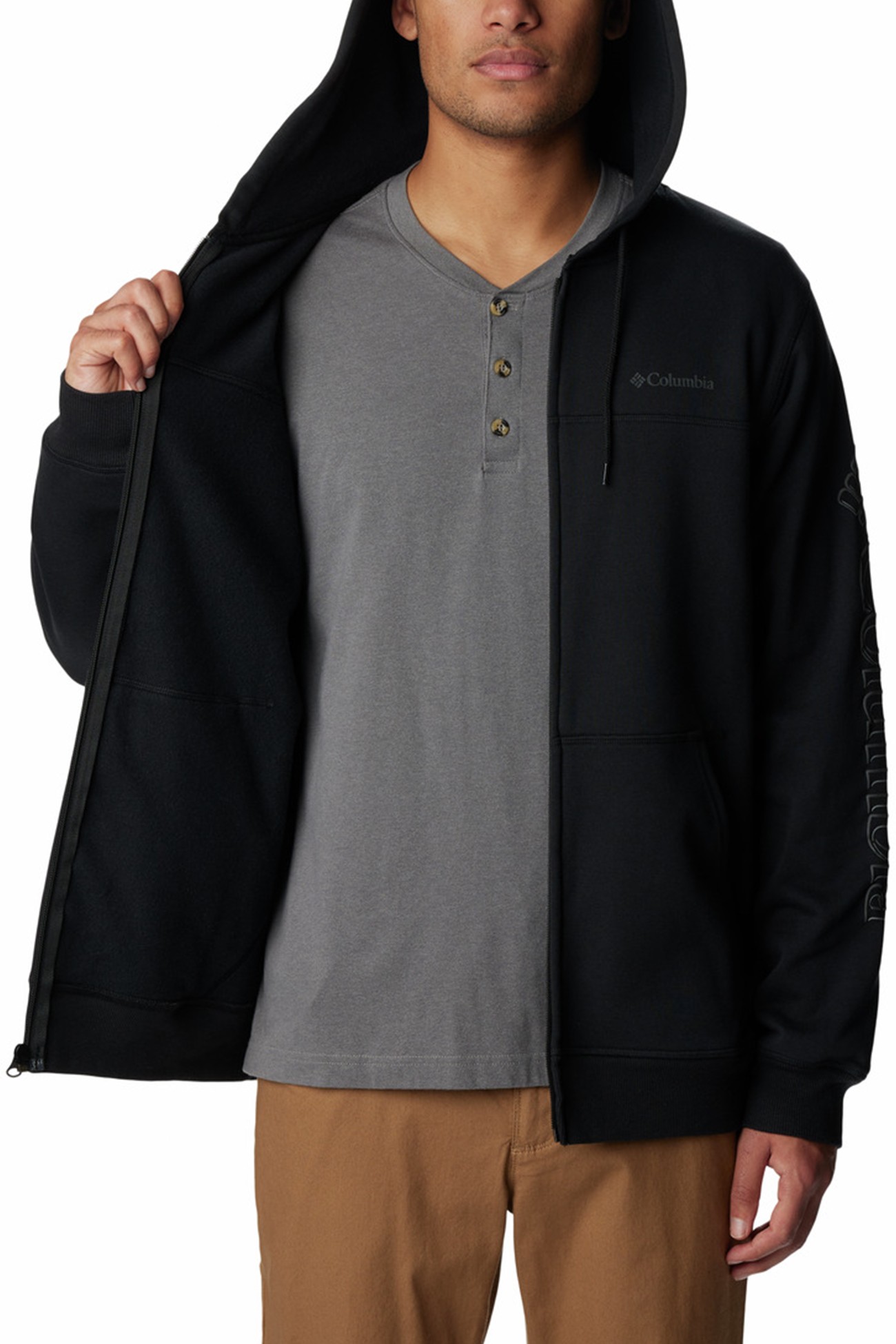 Толстовка мужская Columbia  Logo Fleece FZ черная 1889161-012 изображение 2