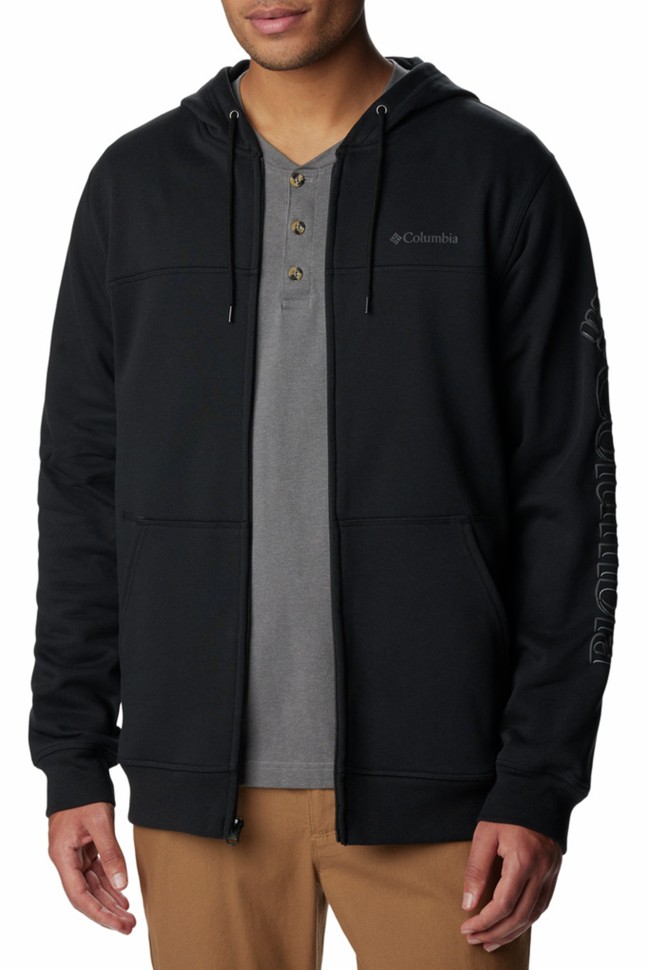 Толстовка чоловіча Columbia  Logo Fleece FZ чорна 1889161-012 изображение 3