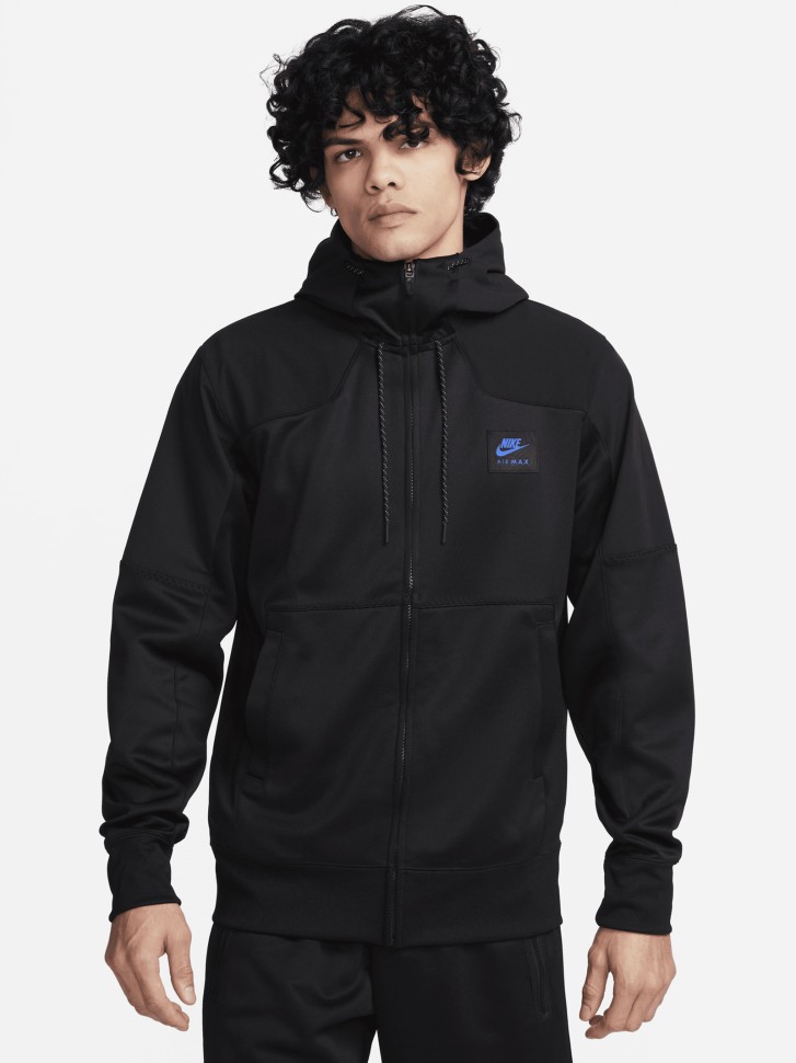 Толстовка мужская Nike M NSW AIR MAX PK FZ HOODIE черная FV5443-010 изображение 2