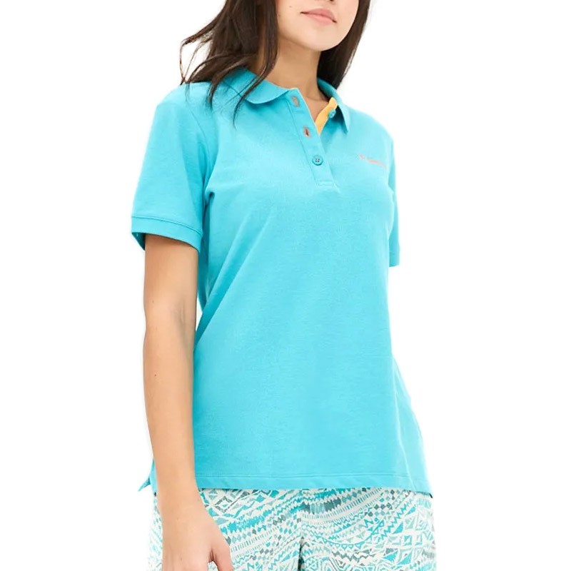 Футболка женская Columbia Cascade Range™ Solid Polo голубая 1715481-732 — Sport City Футболка женская Columbia Cascade Range™ Solid Polo голубая 1715481-732