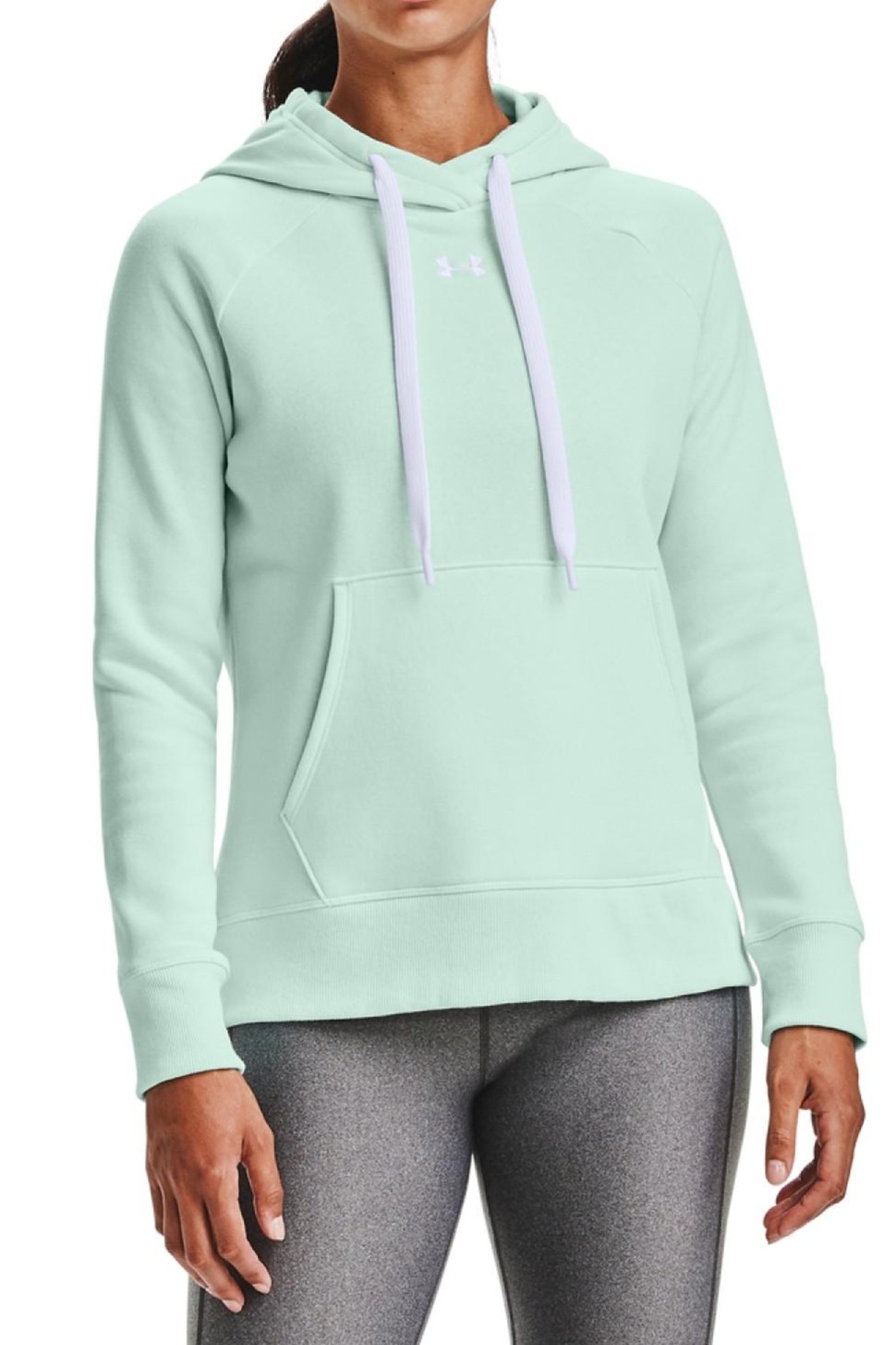 Толстовка жіноча Under Armour Rival Fleece Hb Hoodie блакитна 1356317-335 — фото 2