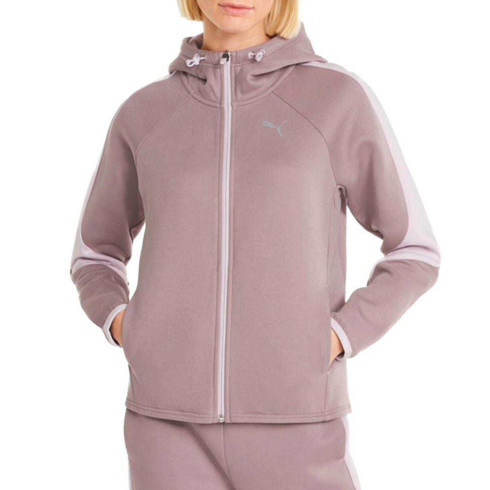 Толстовка жіноча Puma Evostripe Full-Zip Hoodie рожева 84707318  — фото 1