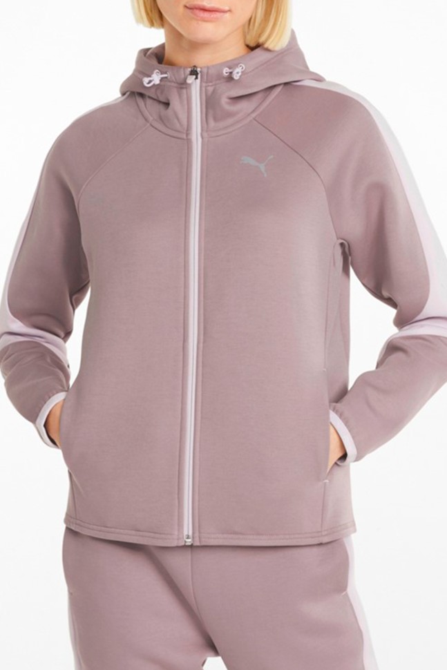 Толстовка жіноча Puma Evostripe Full-Zip Hoodie рожева 84707318  изображение 2