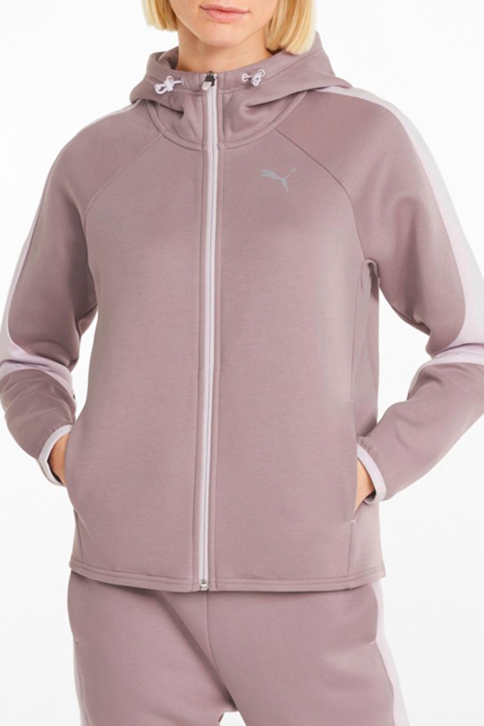 Толстовка жіноча Puma Evostripe Full-Zip Hoodie рожева 84707318  — фото 2