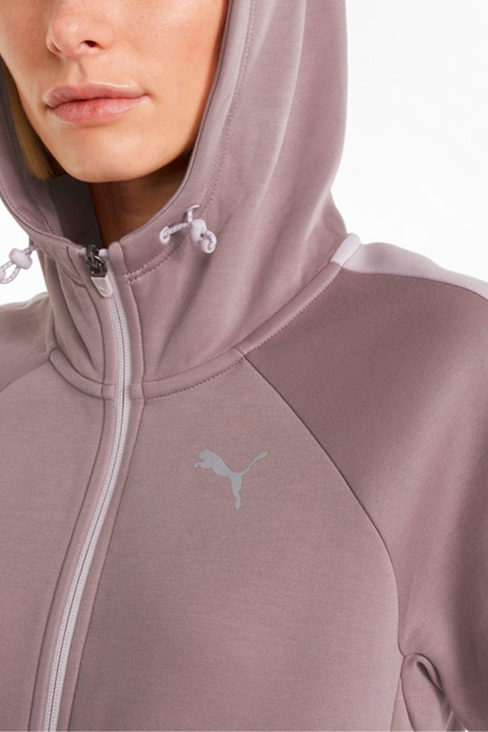 Толстовка жіноча Puma Evostripe Full-Zip Hoodie рожева 84707318  — фото 6