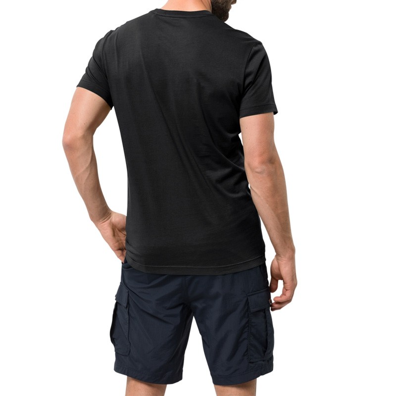 Футболка мужская Jack Wolfskin черная 1805781-6000 изображение 2