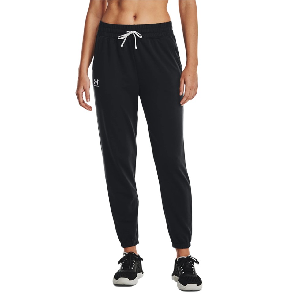 Штани жіночі Under Armour Rival Terry Jogger чорні 1369854-001 — фото 1
