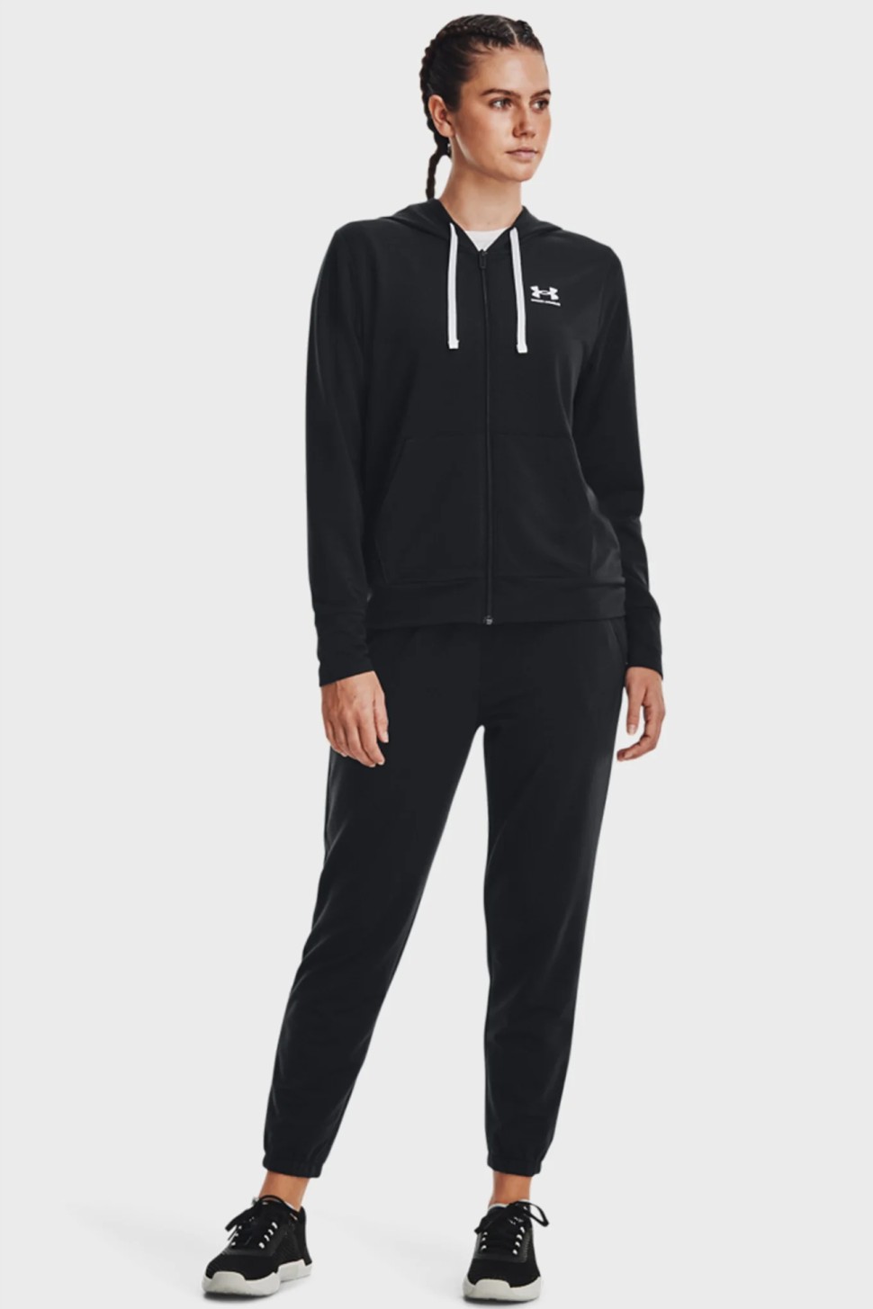 Штани жіночі Under Armour Rival Terry Jogger чорні 1369854-001 — фото 2