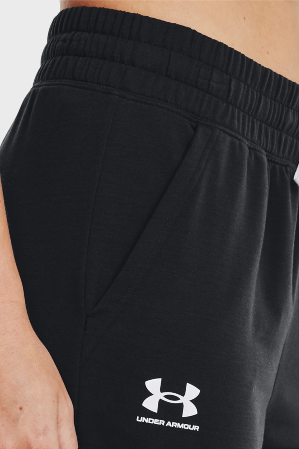 Штани жіночі Under Armour Rival Terry Jogger чорні 1369854-001 — фото 4