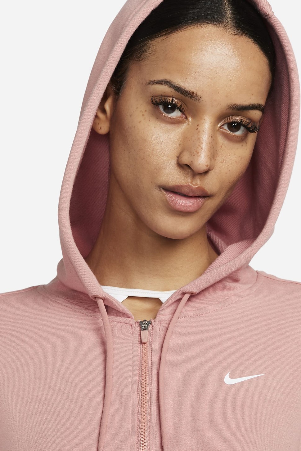 Толстовка жіноча Nike W NK ONE DF FZ HOODIE LBR рожева FB5198-618 — фото 4