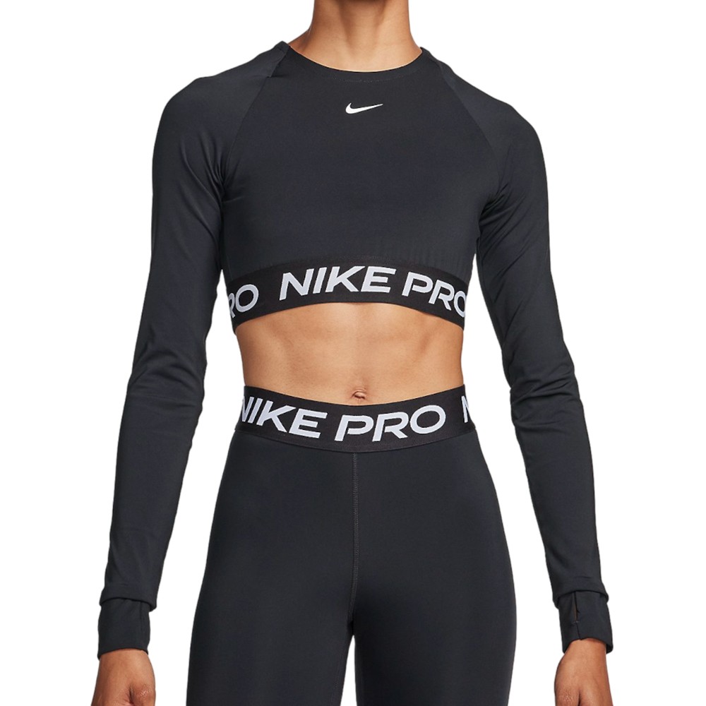 Футболка женская Nike NIKE PRO DF 365 CROP LS черная FV5484-010