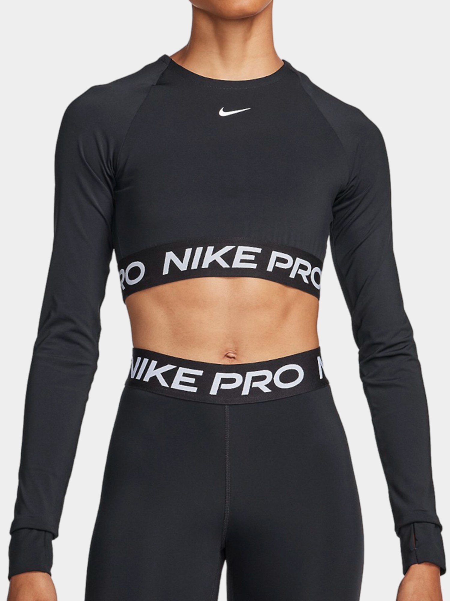 Футболка женская Nike NIKE PRO DF 365 CROP LS черная FV5484-010 изображение 2