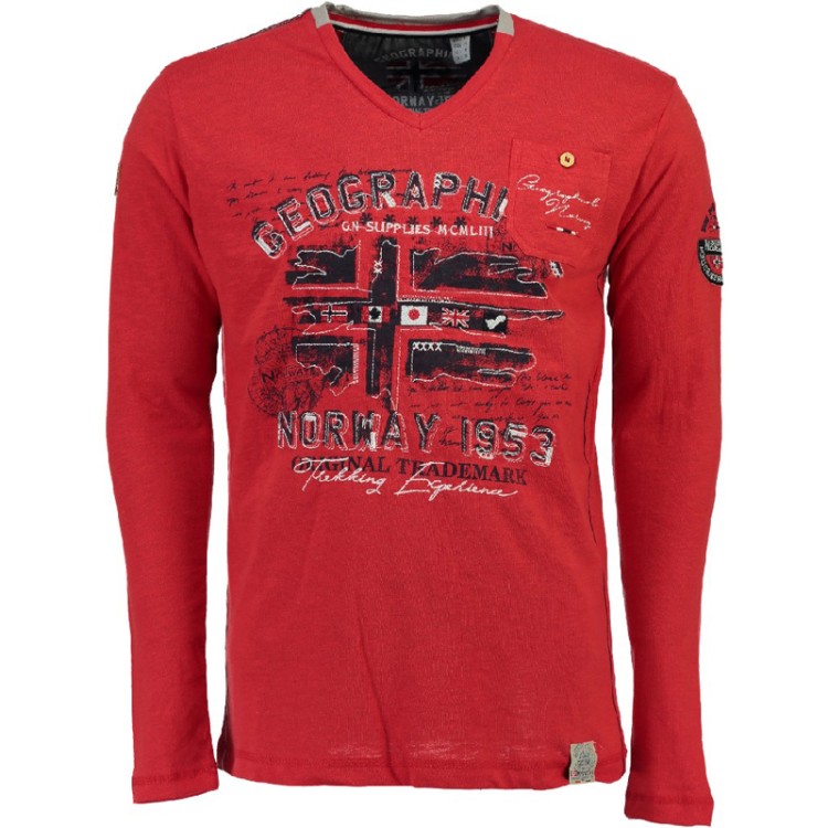 Футболка чоловіча Geographical Norway червона WP334H-650 изображение 1