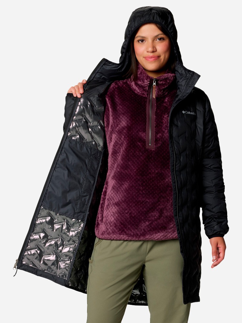 Куртка жіноча Columbia Delta Ridge™ II Long Down Jacket чорна 2088211-010 — фото 6