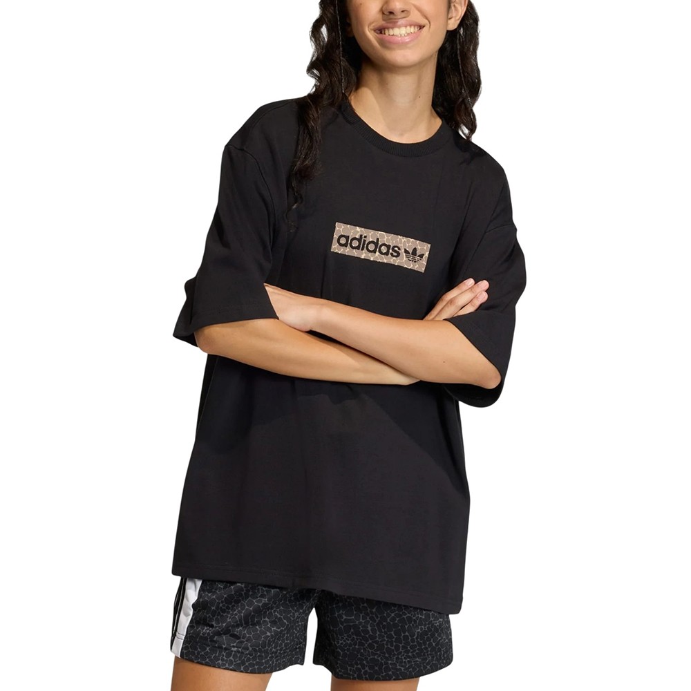 Футболка женская Adidas AOP SS T-SHIRT черная KD2822