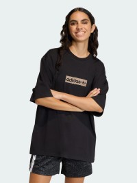 Футболка жіноча Adidas AOP SS T-SHIRT чорна KD2822 изображение 2