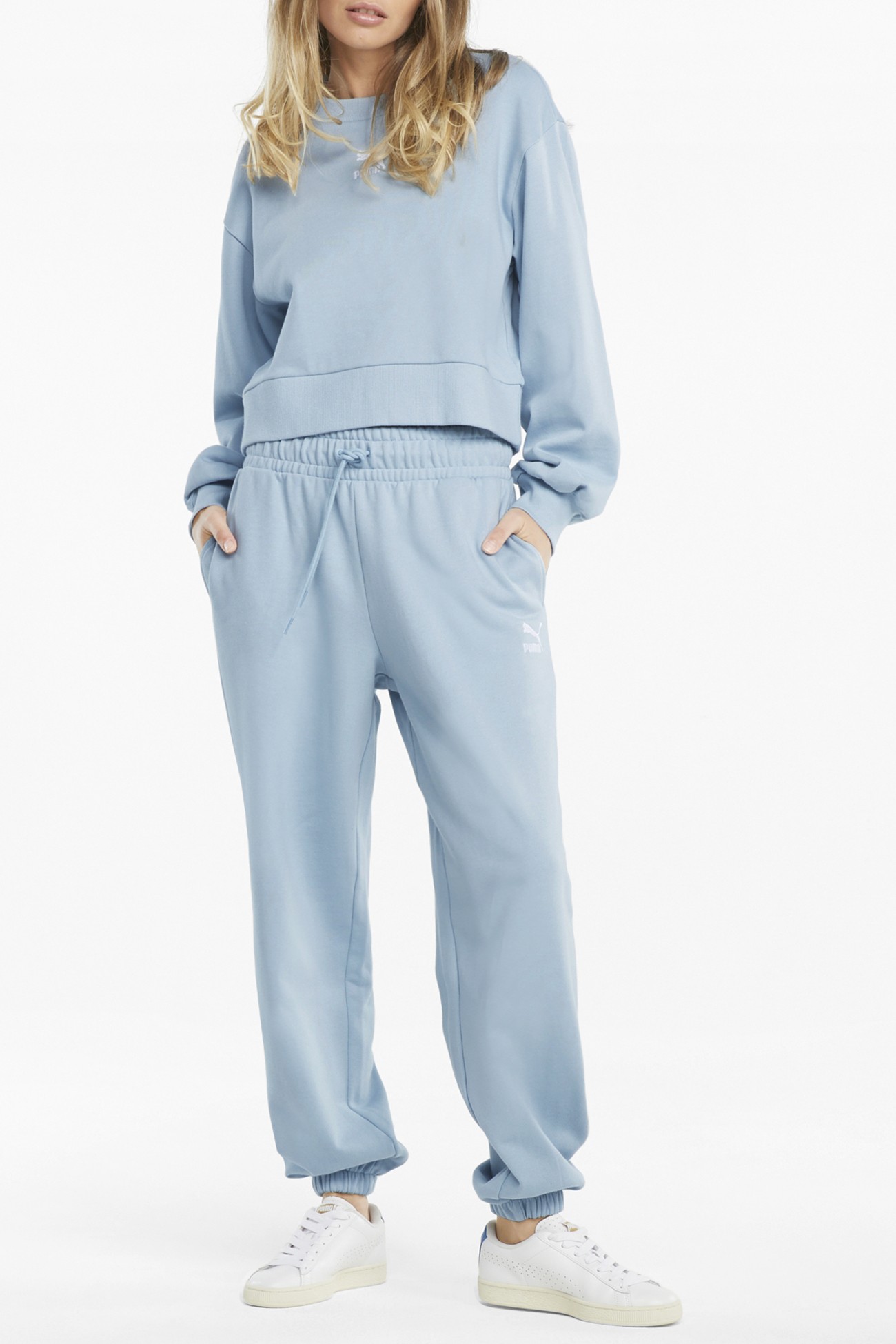 Брюки женские Puma Classics Relaxed Jogger голубые 53041661 изображение 5