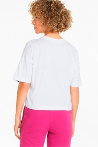 Футболка женская Puma Power Tape Cropped Tee белая 84711602 изображение 4