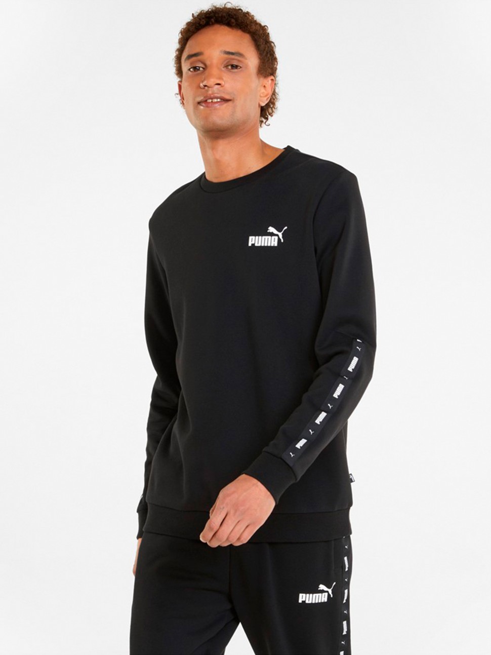 Толстовка чоловіча Puma ESS+ Tape Crew FL чорна 84903801 — фото 2