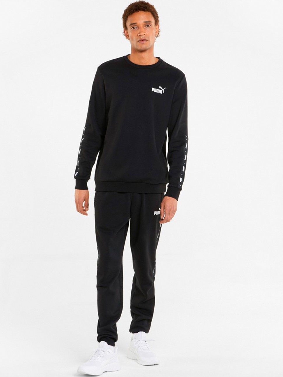 Толстовка чоловіча Puma ESS+ Tape Crew FL чорна 84903801 — фото 4