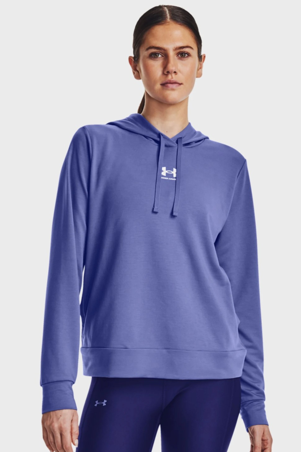 Толстовка жіноча Under Armour Rival Terry Hoodie блакитна 1369855-495 — фото 2