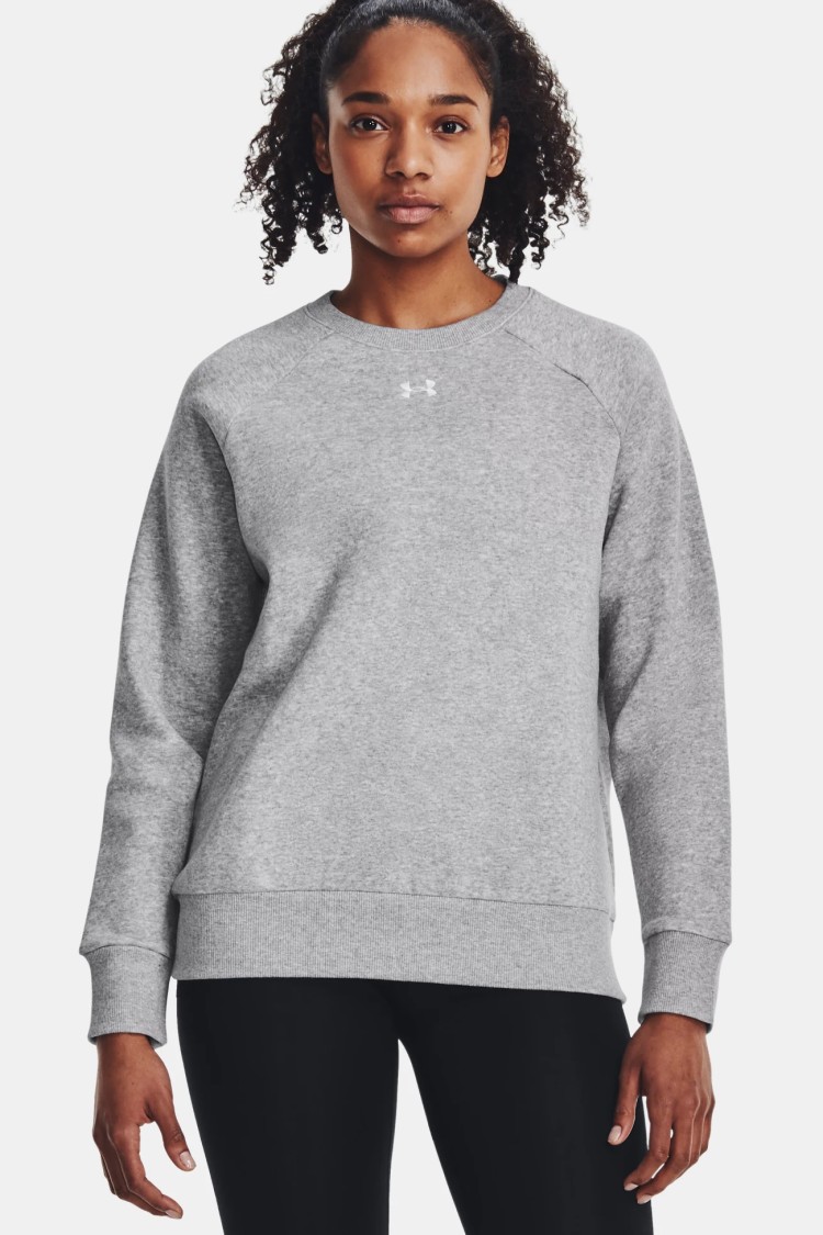 Толстовка жіноча Under Armour UA Rival Fleece Crew сіра 1379508-012 изображение 2