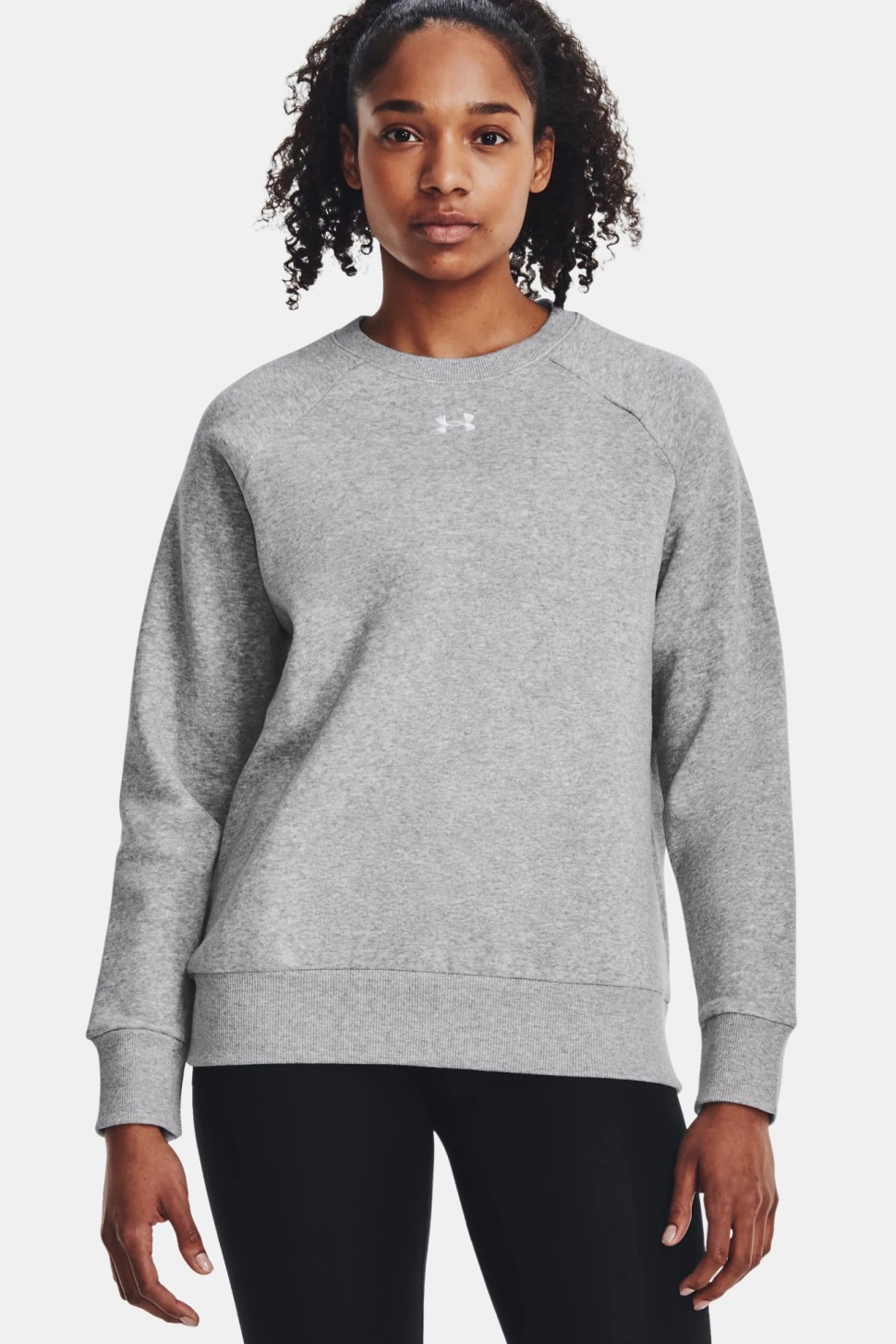 Толстовка жіноча Under Armour UA Rival Fleece Crew сіра 1379508-012 — фото 2