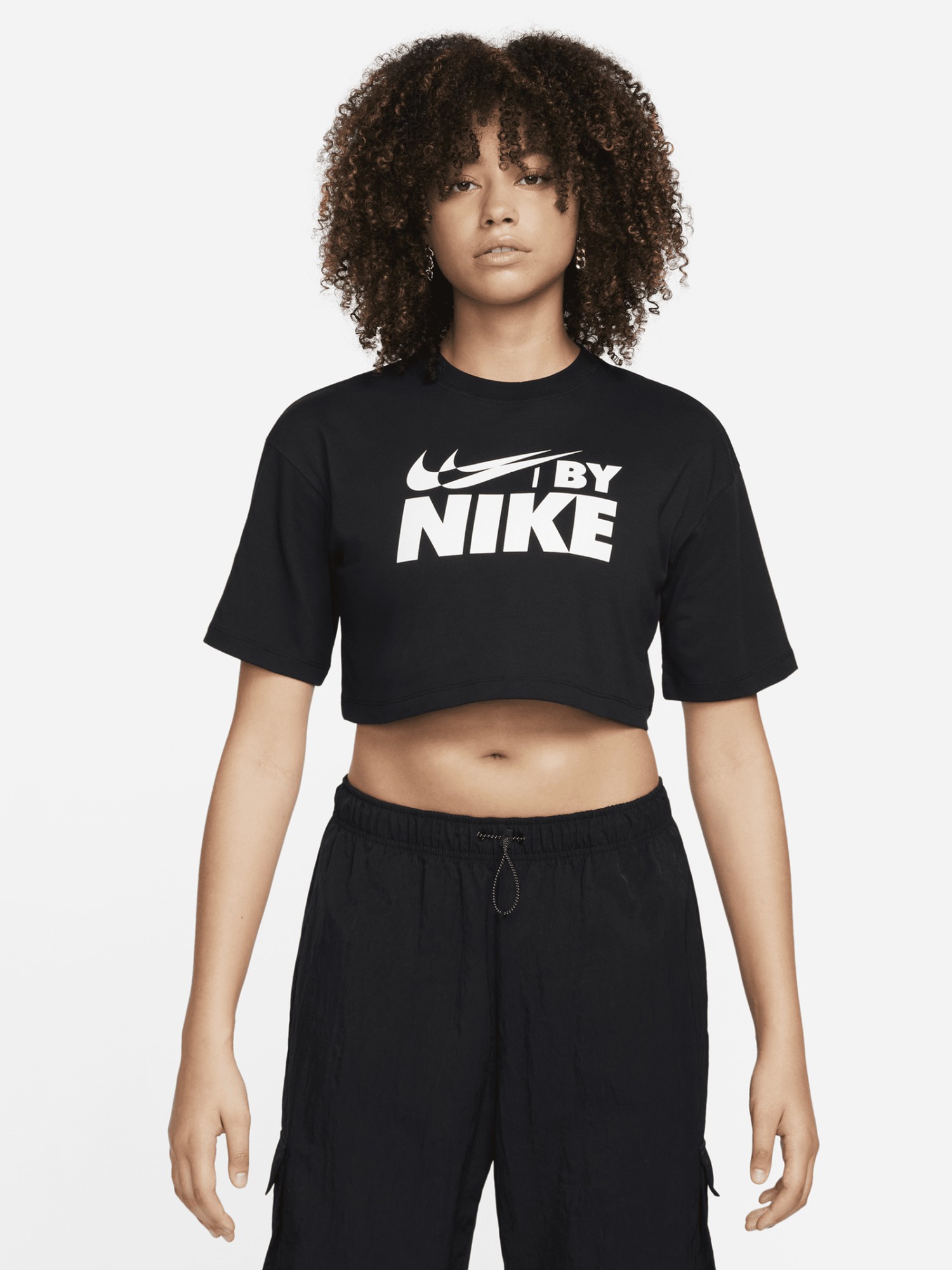 Футболка женская Nike W NSW CROP TEE GLS черная FZ4635-010 изображение 2