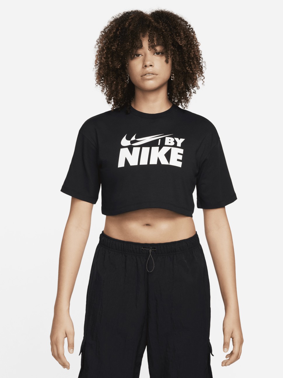 Футболка жіноча Nike W NSW CROP TEE GLS чорна FZ4635-010 — фото 2