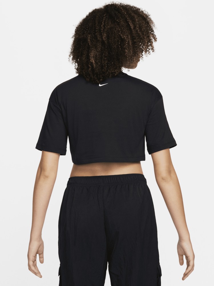 Футболка жіноча Nike W NSW CROP TEE GLS чорна FZ4635-010 изображение 3