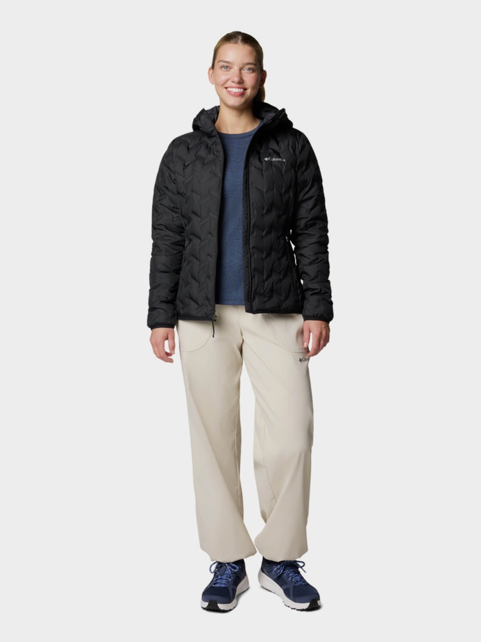 Куртка жіноча Columbia Delta Ridge™ II Down Hooded Jacket чорна 2088251-010 — фото 4